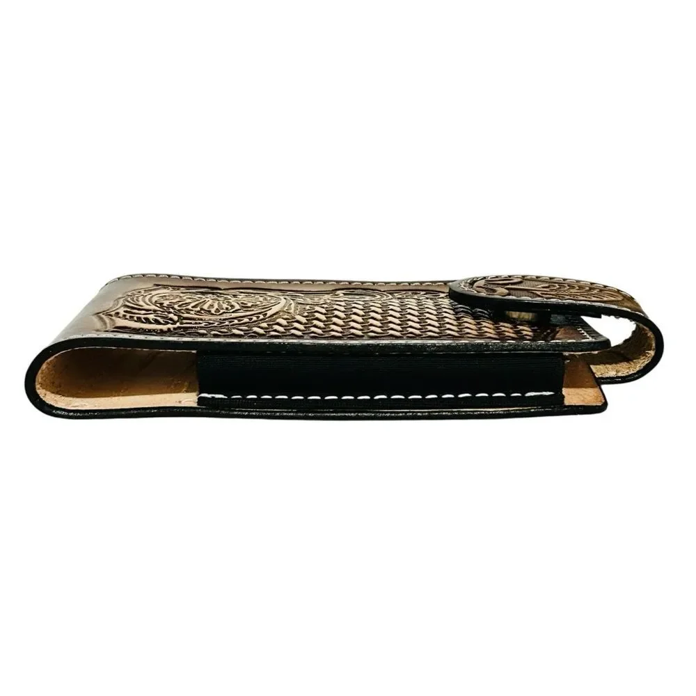 Western Leather Cell Phone holster brown - Funda de piel vaquera